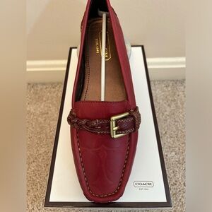 Size 6 red Coach Saidey EMB Calf flats. New in box